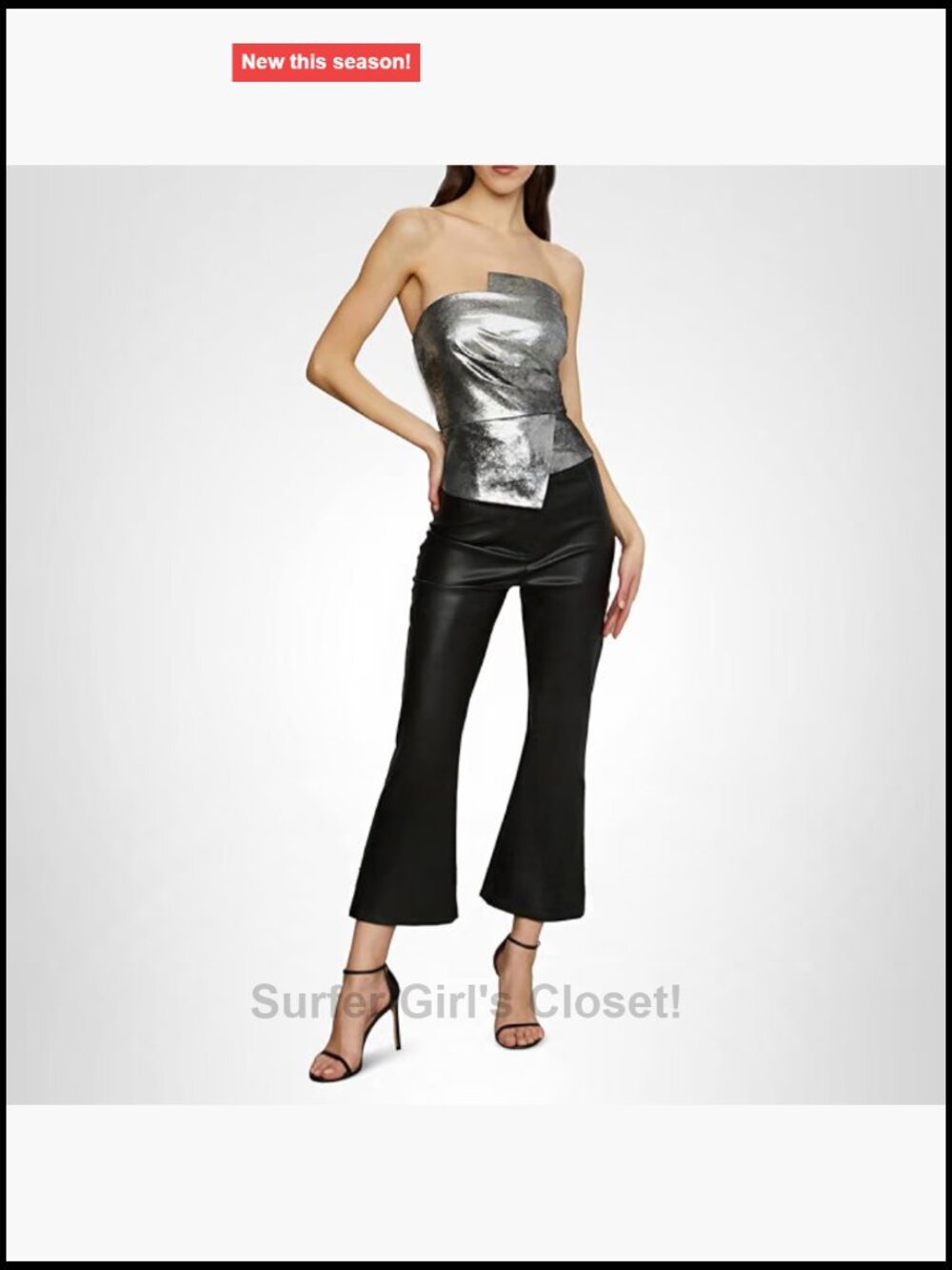 AMUR Women's Vallan Leather Crop Top Sleeveless Asymmetric U-Neck Pull On